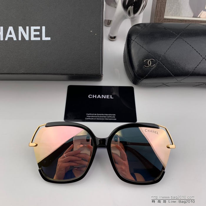 CHANEL香奈兒 2019新款 專櫃同款 寶麗來樹脂偏光鏡片 時尚百搭 女款太陽鏡 3428  lly1619